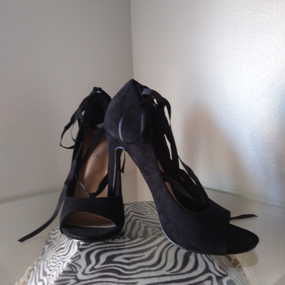 SHOEDAZZLE LaceUp Open-Toe dress heel - Picture 2 of 5
